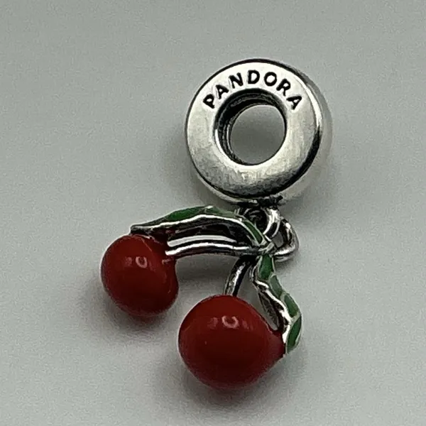 Pandora Asymmetrical Cherry Fruit Dangle Charm 791583C01 S925 ALE Red Enamel - Image 3