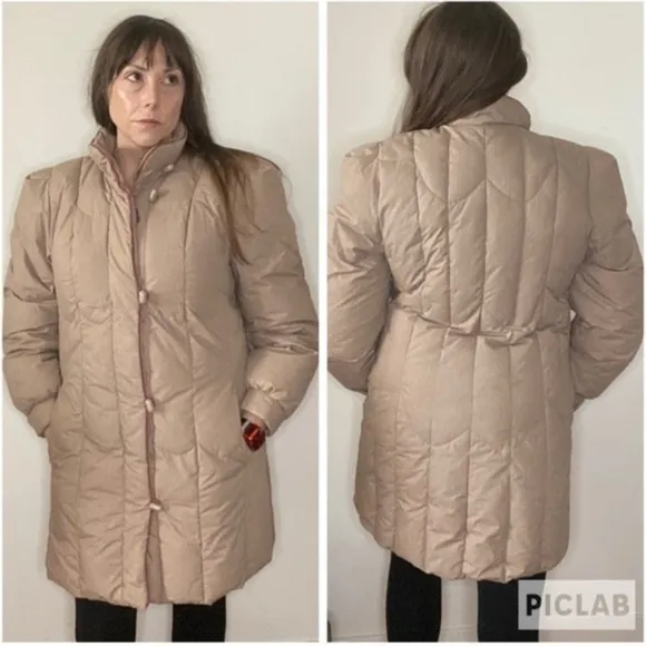 BiBi Brothers Down Fill Camel Puffer Coat Small Tan - Image 2