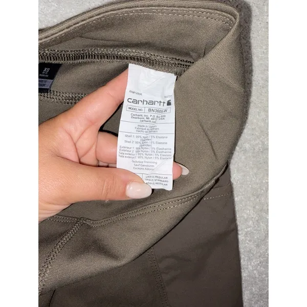Carhartt Women Green Solid‎ Force Fitted Lightweight Utility Legging Pants Xs - Image 5