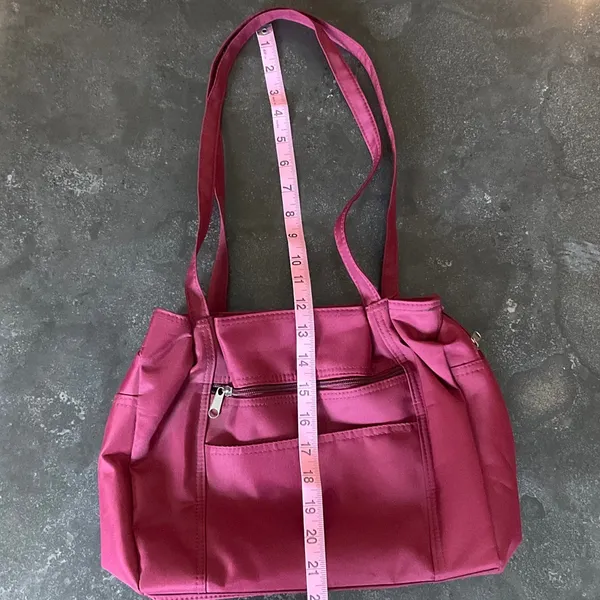 Women's Burgundy Shoulder Tote Bag Pink - Image 3
