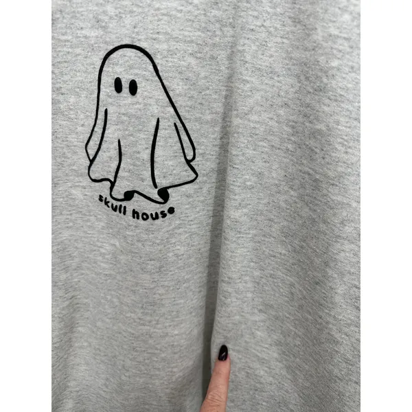 Skull House Ghost Graphic Sweatshirt Gray Will You Still Love Me XL 2XL - Image 5