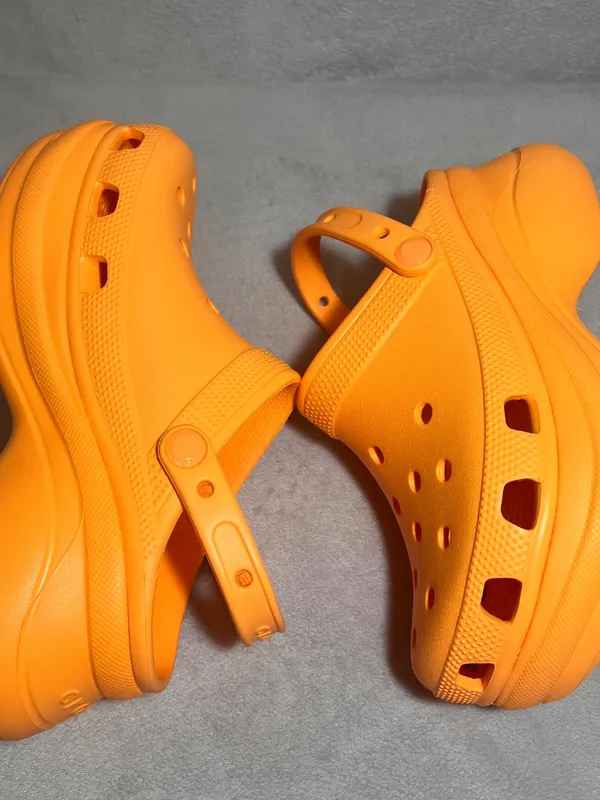 CROCS Siren Platform Clogs Orange Women's Size 7 Chunky Heel Y2K Sandals Comfort - Image 14