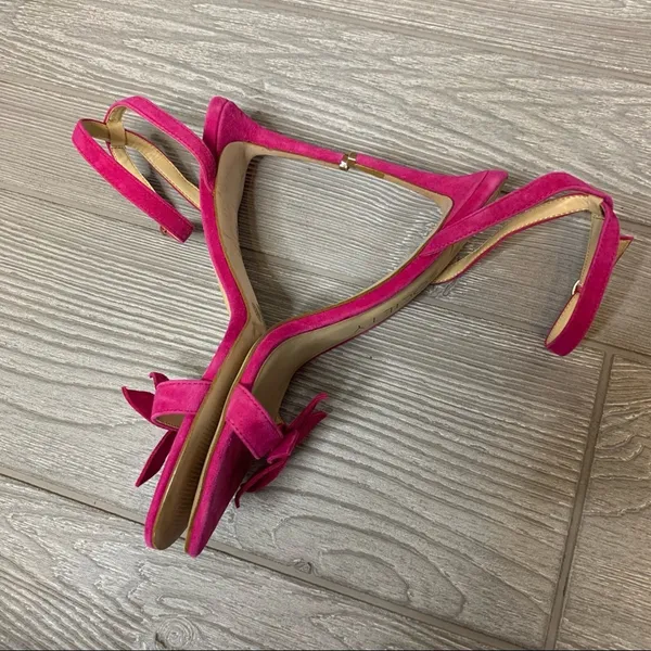 Sole society pink suede floral strappy‎ heels - Image 5