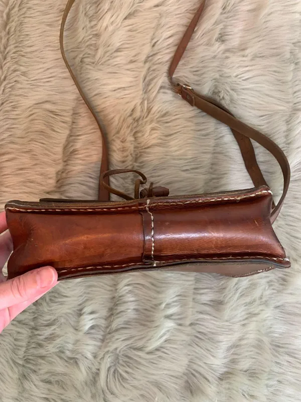 Vintage Leather Boho Hippie Purse - Image 4