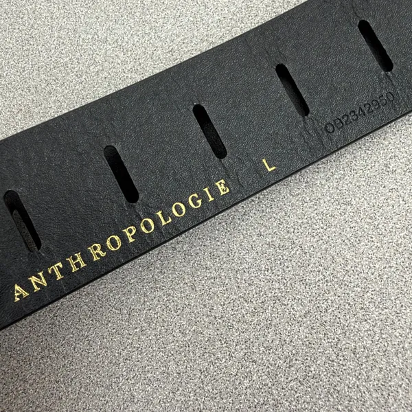 Anthropologie Belt Womens Large Black Leather Adjustable Silver Buckle OB2342950 - Image 6