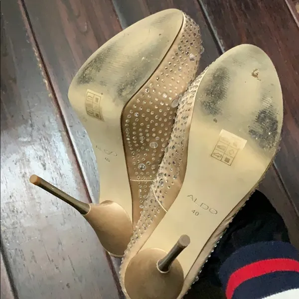 Aldo platform heels rhinestone shoes nude - Image 5