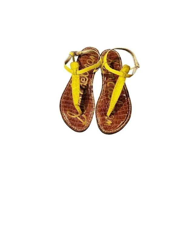 SAM EDELMAN Yellow Thong Sandals Womens 8.5 Flat Summer Trendy - Image 2