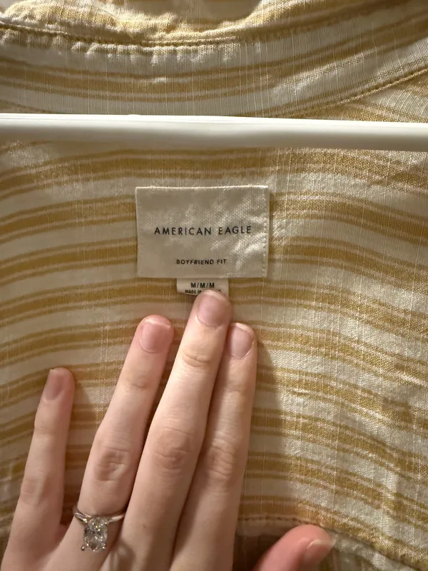 Striped American Eagle Button Down Shirt  - Image 3