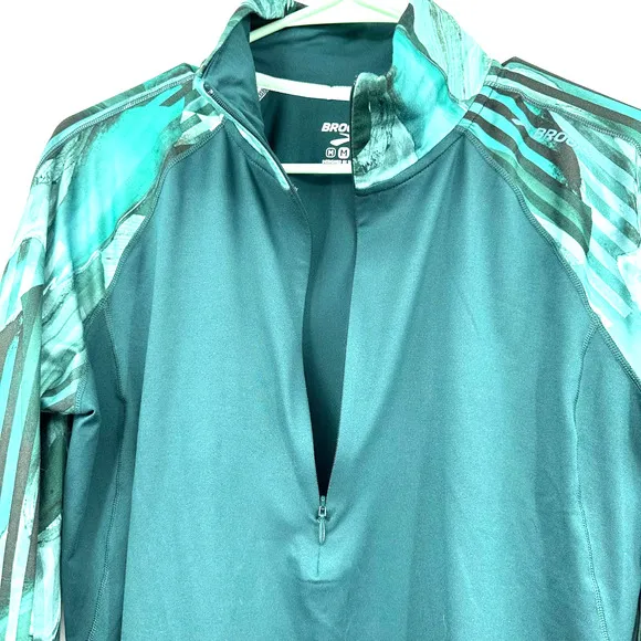 Brooks size‎ medium quarter zip pullover sweatshirt green - Image 4