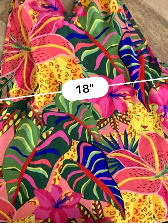 SHEIN Dress Women L Tropical Floral Jungle Print Halter Tie Neck Midi - Image 10