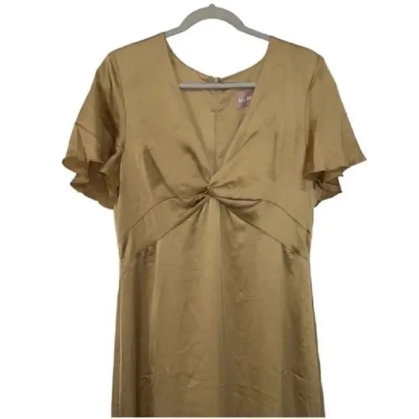 Show Me Your MUMU Tan Silky Gown/ Dress(Size Large) - Image 5