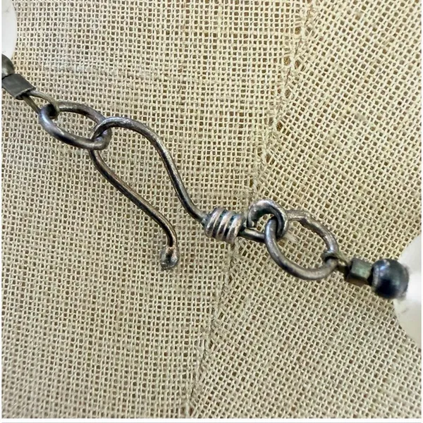 Sterling silver 925 Cross Pendant Frosted Glass Bead Necklace - Image 5