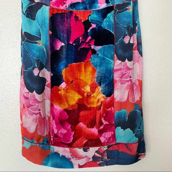 Anthropologie Leifsdottir Night Peony Silk Velvet Sleeveless Dress Size 8 - Image 10