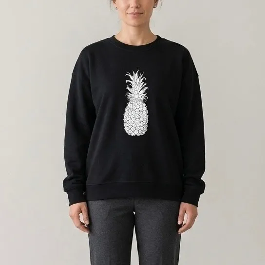 Lululemon Perfectly Oversized Crew Hawaii Pineapple Sweatshirt Black Size 8 - Image 2