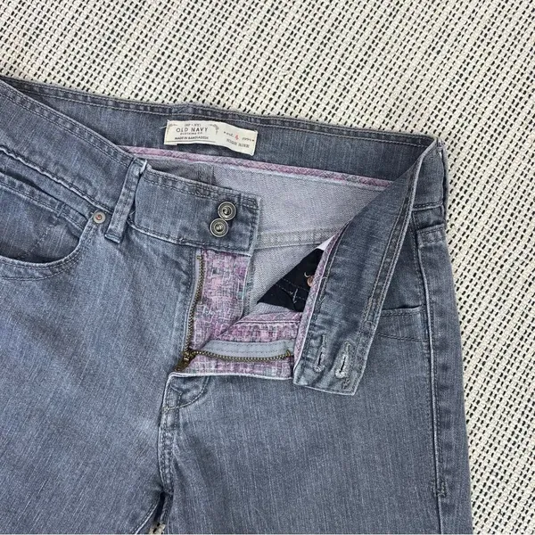 Old Navy High Rise Back‎ Ankle Zip Skinny Jeans Gray 4 - Image 6