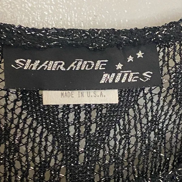Sharade Nites Women’s Top Blouse Shirt Black Silver Sparkle Size 18 18W Bust 46” - Image 3
