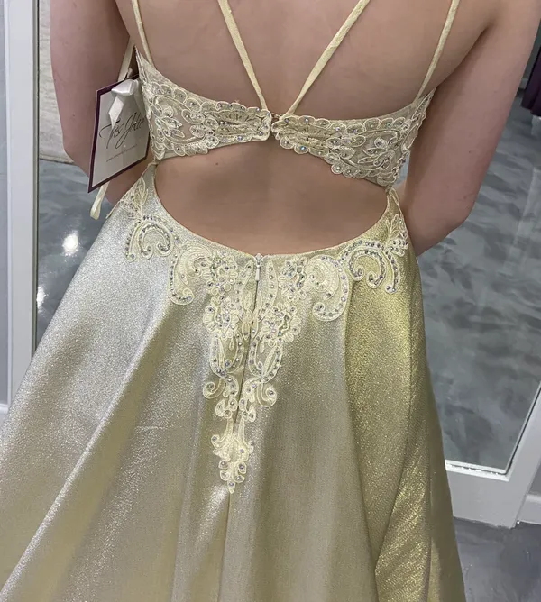 Prom Dress Yellow Size 0 - Image 2