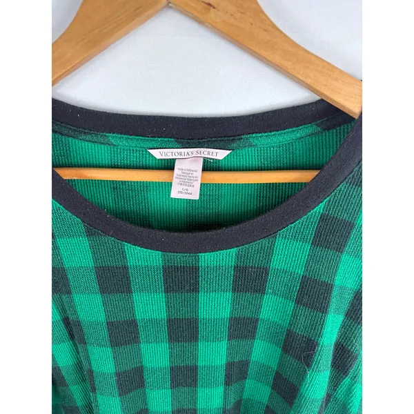 Victorias Secret Green Black Gingham Nightgown Size Large - Image 3