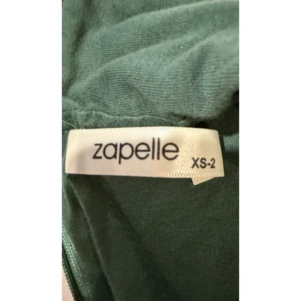 Zapelle dark green sleeveless midi sheath dress High Neck And Front Tie XS-2 - Image 6