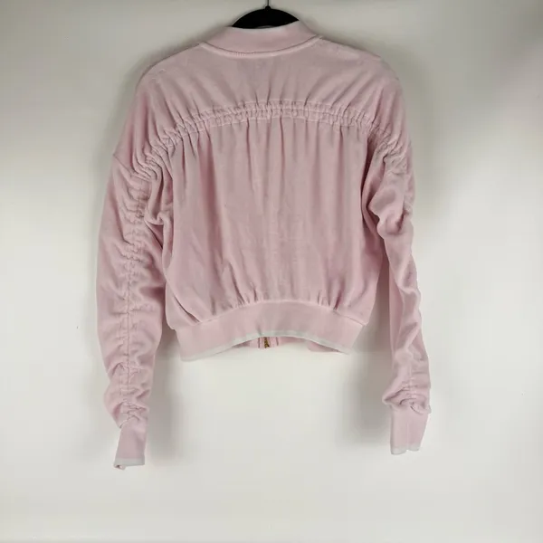 Juicy Couture Black Label Baby Pink Velour Zip Bomber - Image 2