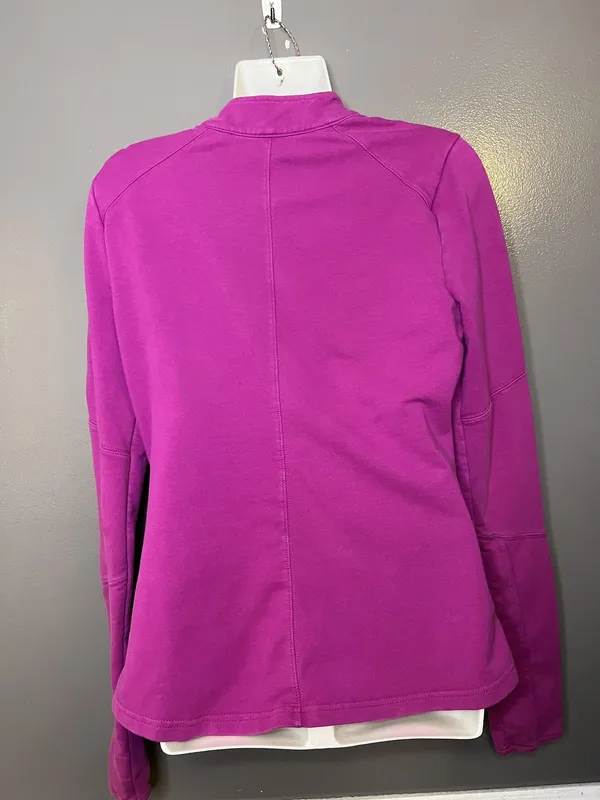 Fabletics Jacket Womens Small Pink Asymmetrical Full Zip Fleece Thumbholes - Image 5