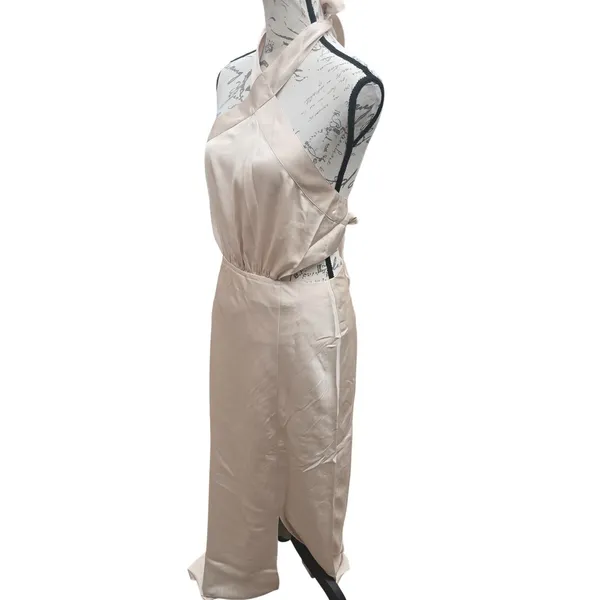 MINKPINK NWT Finley Halter Gown With‎ Split Champagne Beige Maxi Dress Medium - Image 5