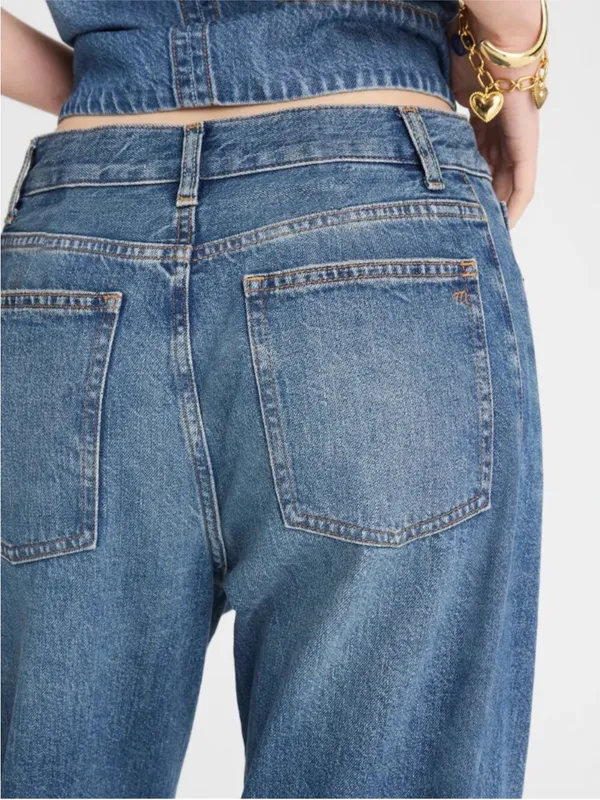 Madewell The Pieced Barrel-Leg Full-Length Jean in Mosby Wash - Image 3