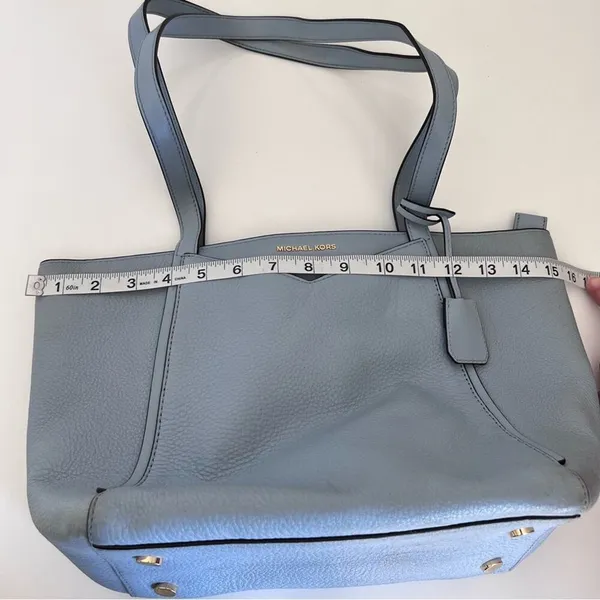 Michael Kors Whitney‎ Pebbled Leather Tote Pale Blue - Image 4