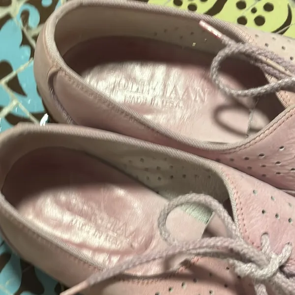 COLE HAAN  Pink Suede Lace-Up Oxfords - Image 5