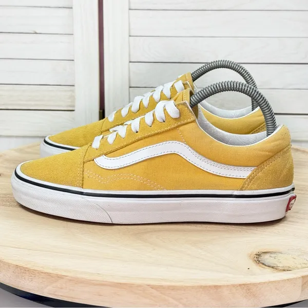 Vans Old Skool Canvas Suede Low Top Sneakers Mustard Yellow 6 Men 7.5‎ Women - Image 3