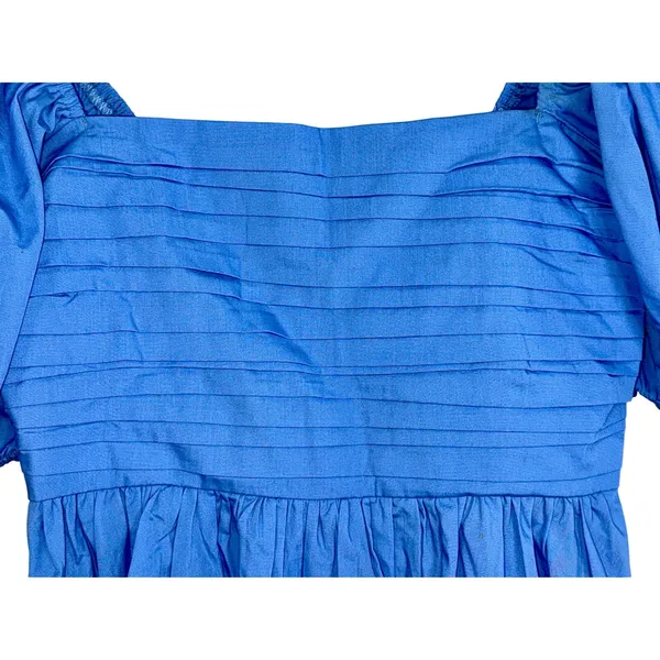 Abercrombie & Fitch Blue Smocked Back Puff Sleeve Mini Dress Womens Size XS P - Image 6
