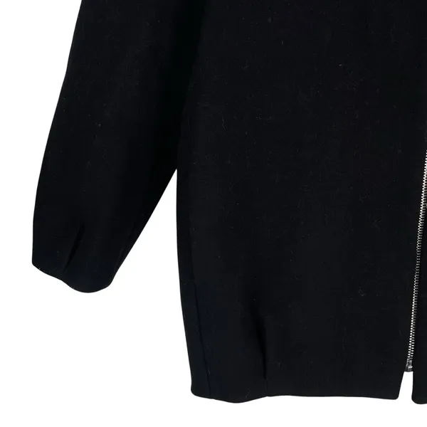 Zara Monteco Wool Front Zip Oversized Bomber Jacket Black Size XS - Image 7