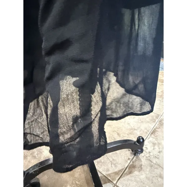 Vintage Black Chiffon Maxi Skirt Sheer Overlay Lined Formal Evening Womens M L - Image 8