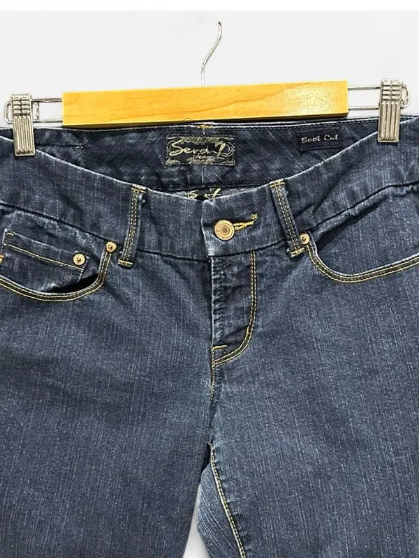 Seven7 Y2K Ultra Low Rise Bootcut Jeans 28 Hip Hugger McBling Indie Sleaze - Image 7