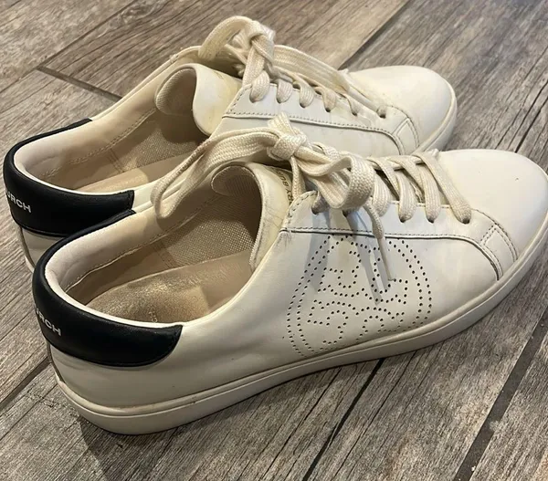 Tory Burch White Leather Sneakers - Image 4