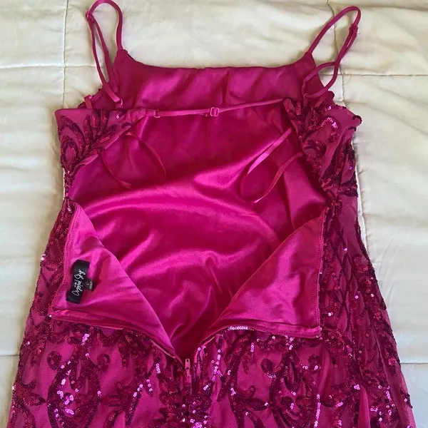 Hot Pink Sequins Dress Size L - Image 6