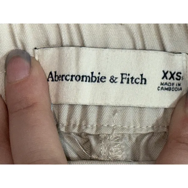 Abercrombie & Fitch Khaki Gray Lyocell Pleated High Waisted Wide Leg Pant Sz XXS - Image 3