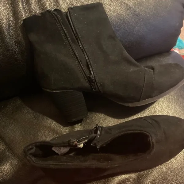 ‎Black suede booties 9 Black - Image 6