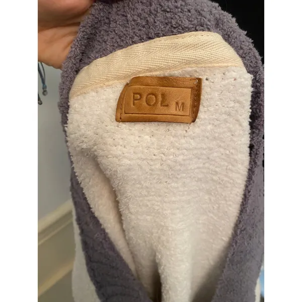 POL Cozy Colorblock Cardigan Sweater Striped Sleeves & Pockets Relaxed Fit Layer - Image 5