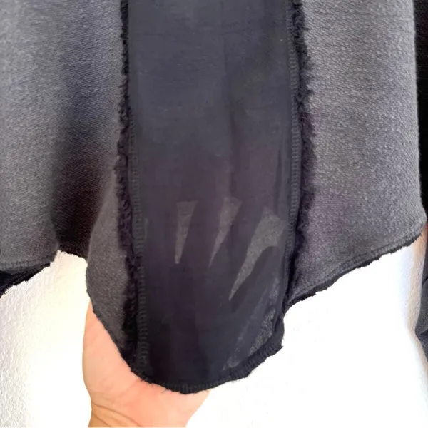 Free People Cropped Sweatshirt Grey & Black Mixed Media XS/ Small - Image 7