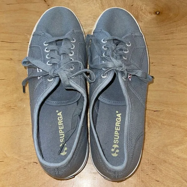 Superga Cotu Classic Platform Sneaker Grey‎ Sage Size 8.5 - Image 5