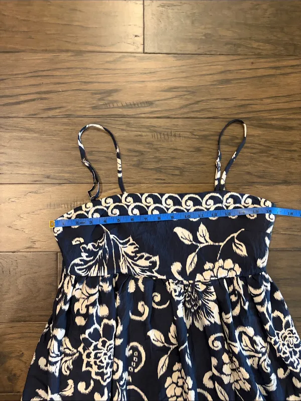 TCEC Blue/Cream Pattern Maxi Dress Sz S - Image 6