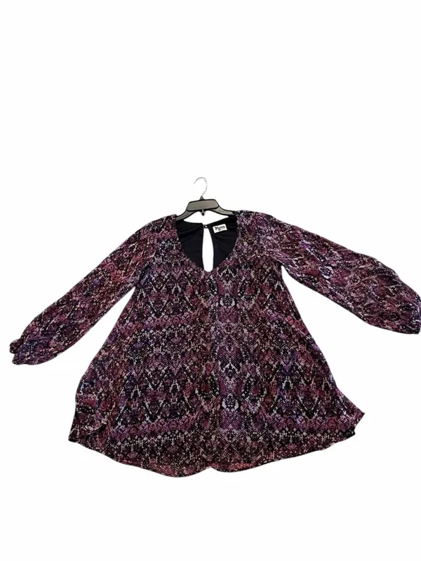 Show Me Your Mumu Snake Print Mini Purple Dress Boho Flowy Bell Sleeve M - Image 6