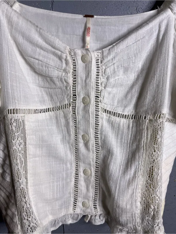 Free People Bali Alana Top and Pant Cloud Dancer Combo Set in size XL. - Image 12
