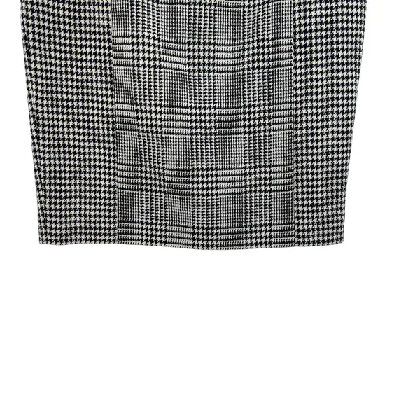 Boden British Tweed Pencil Skirt‎ Houndstooth Plaid Navy Blue Size US 6R - Image 6