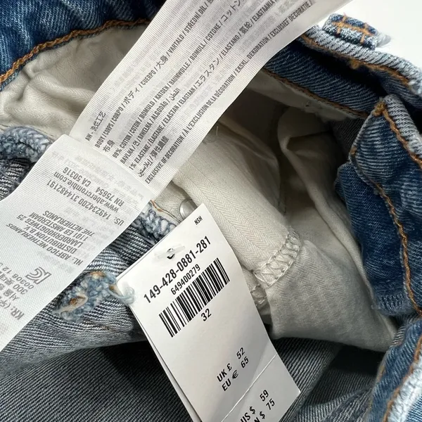 NWT Abercrombie &‎ Fitch the mom short high rise denim shorts sz 32 - Image 4