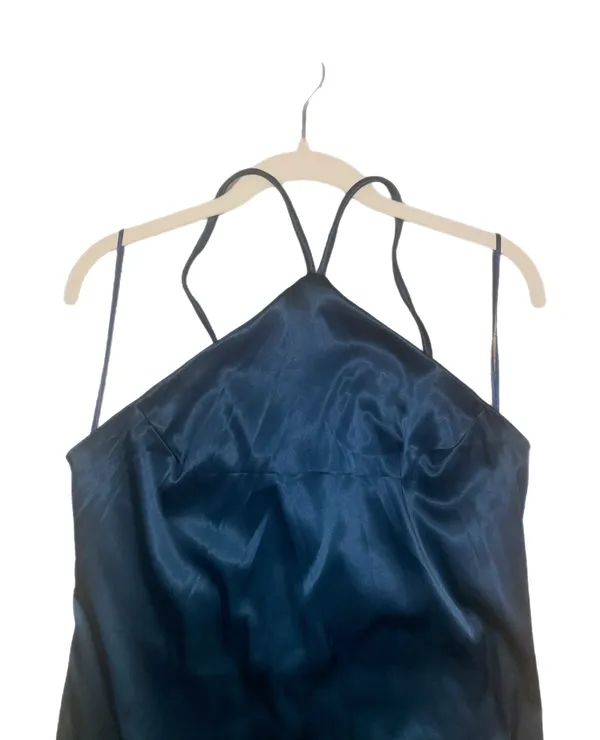 Altar'd State Dark Teal Formal Satin Dress - Image 2