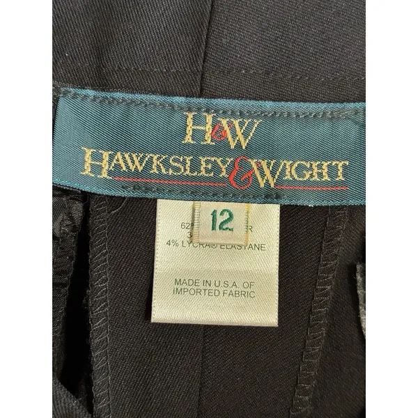 H & W‎ Straight Black Trouser Pants NWT Mid Rise Zip/Slide Hooks Pockets Size 12 - Image 5