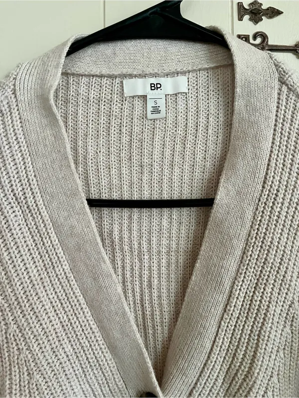 bp Neutral Ribbed Button-Down Cardigan - Image 3