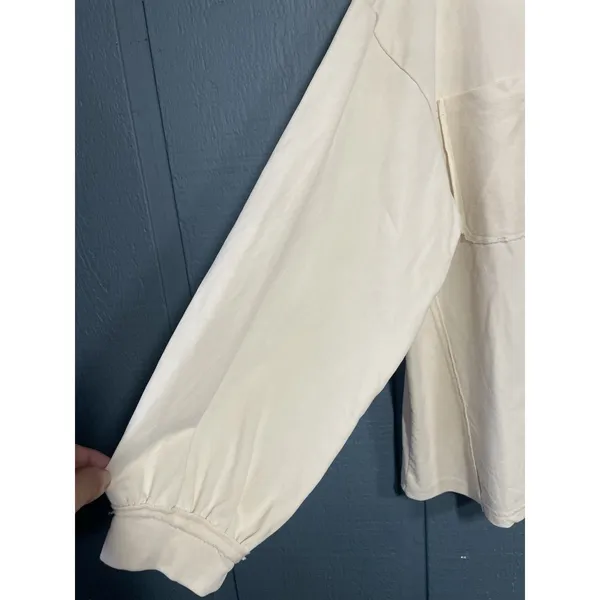Peach‎ Love California Botton Up Shirt in a sandstone or cream color - Image 8